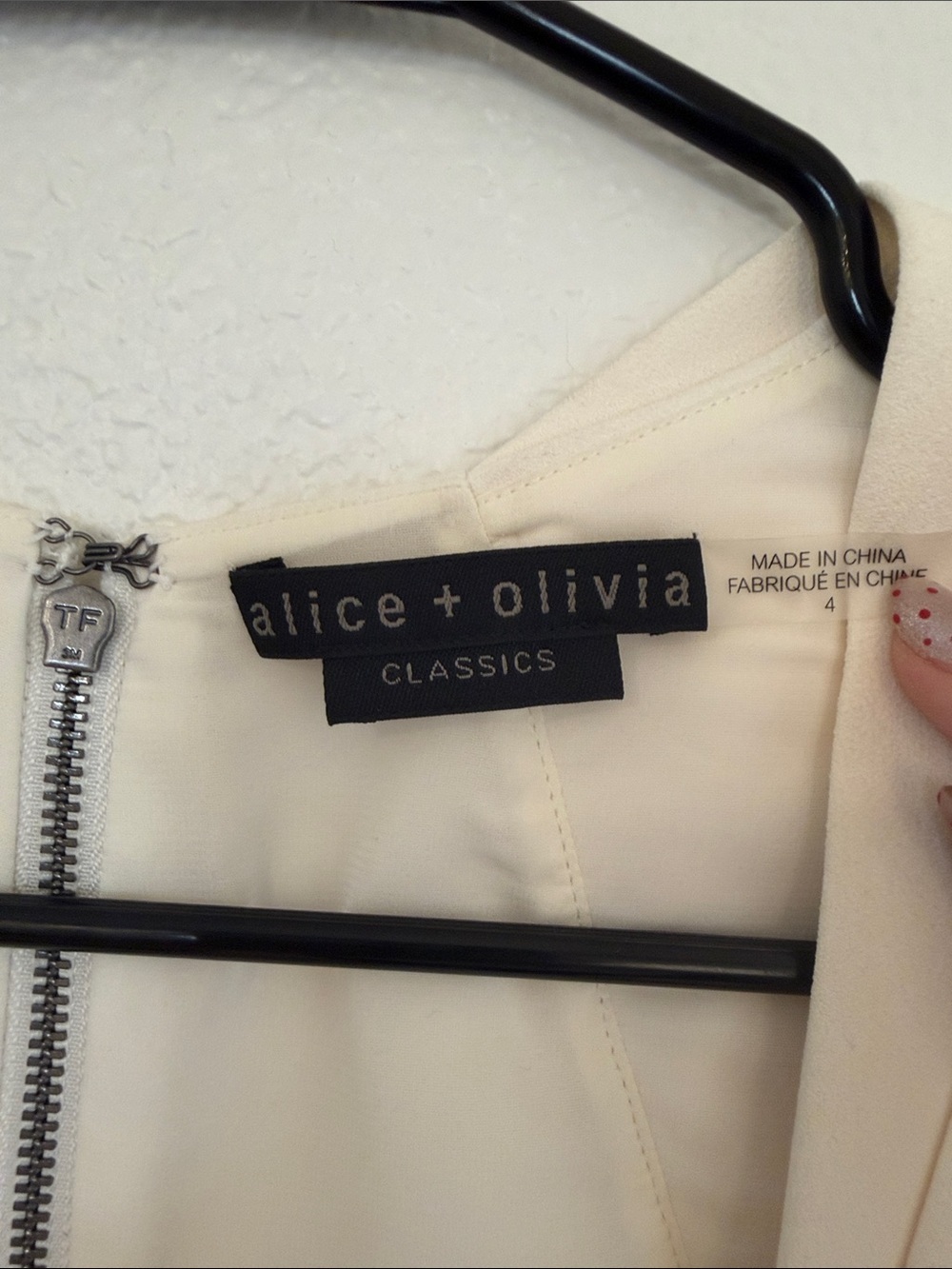 Alice + Olivia Kiro Pleated Shoulder Dress in Ivory - Picture 4 of 8